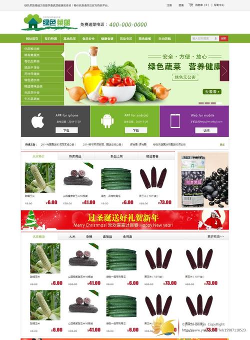 全网购物商城-绿色菜篮——金葵设计案例展示